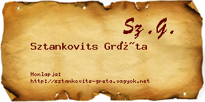 Sztankovits Gréta névjegykártya
